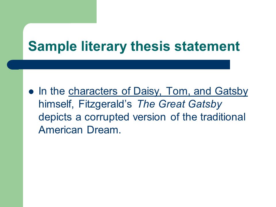 thesis statements great gatsby