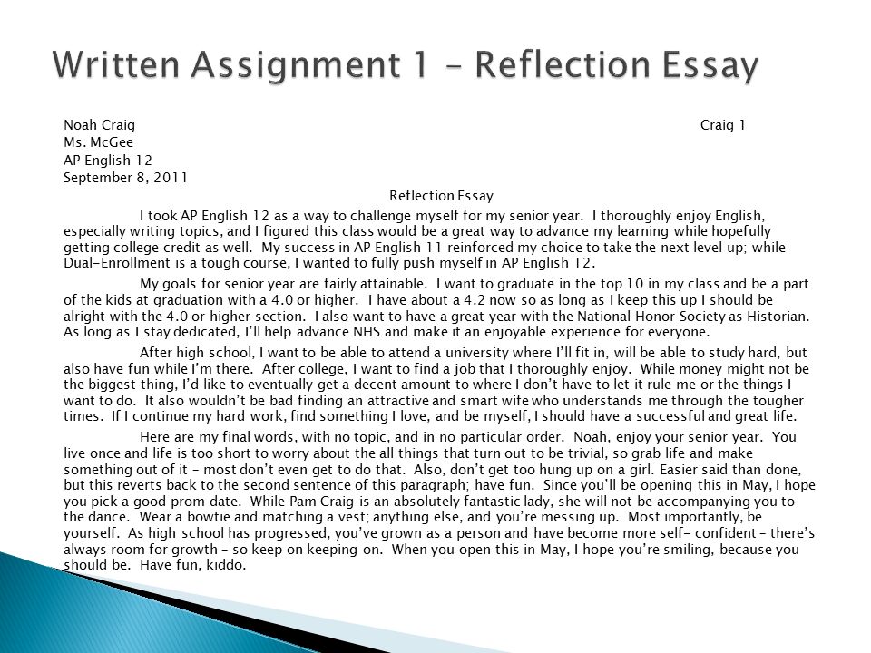 Reflection of class essay Reflection of class essay image
