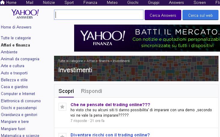opzioni binarie funziona yahoo