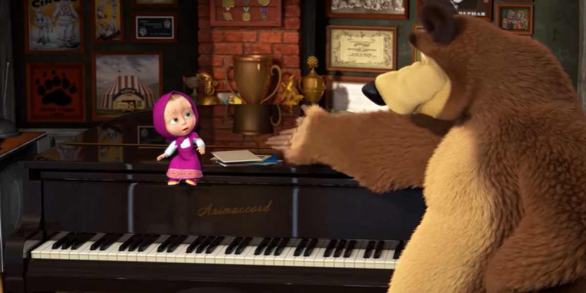Детские песни слушать маша. Маша и медведь. Маша и медведь оркестр. Маша и медведь с гитарой.