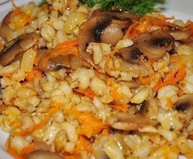 Рецепт Перловая каша с грибами