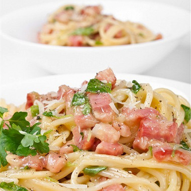 Рецепт Спагетти карбонара с черемшой