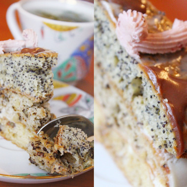 Рецепт Слоеный торт с маком, орехами и изюмом