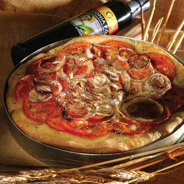 Рецепт Традиционный греческий пирог с томатами и луком «Ладения»