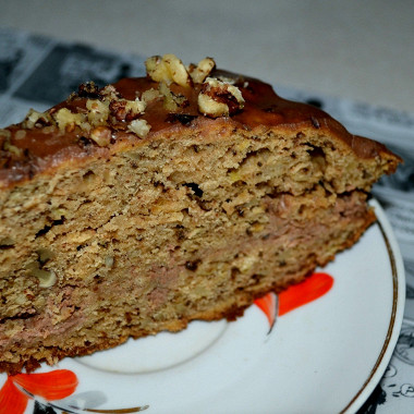 Рецепт Яблочно-ореховый торт с шоколадно-сметанным кремом