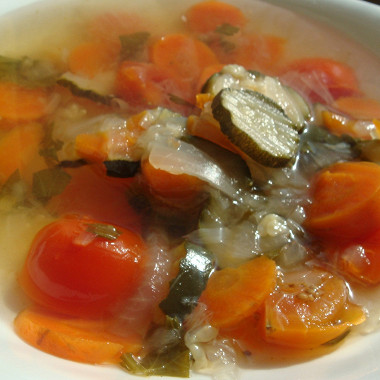 Рецепт Постный суп с томатами черри и укропом
