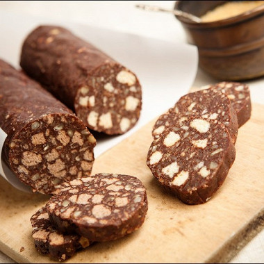 Рецепт Шоколадно-ореховая колбаска с цукатами