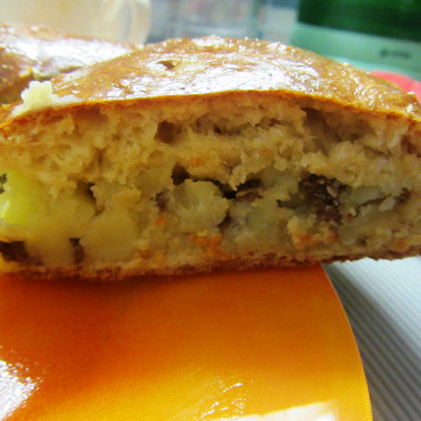 Рецепт Мясной пирог с картофелем на кефирном тесте
