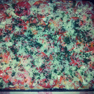 Рецепт Пицца с шампиньонами, помидорами и укропом