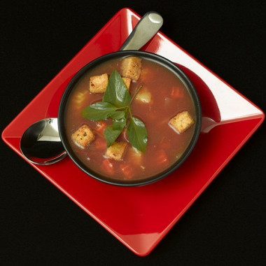 Рецепт Суп со шпиком, помидорами и чесноком