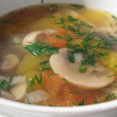 Рецепт Гречневый суп с шампиньонами