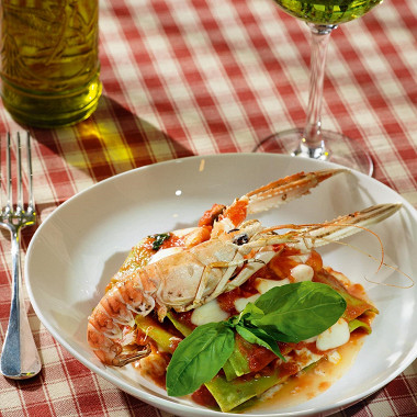 Рецепт Лазанья Frutti di Mare со шпинатом