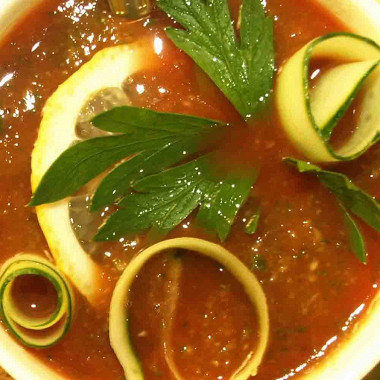 Рецепт Ледяной томатно-огуречный суп