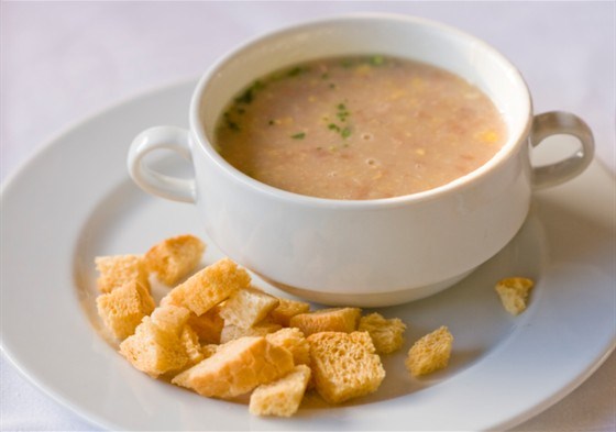 Суп с куриной печенкой
