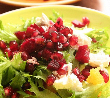 Винегрет с апельсином и козьим сыром