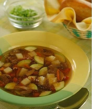 Грибной суп с кабачками