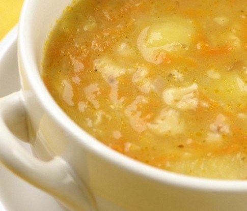 Суп из овсяной крупы с яблоками