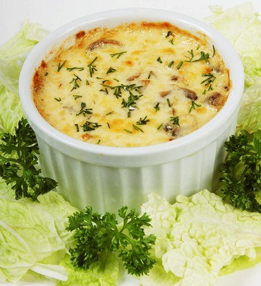 Жюльен с ветчиной и грибами